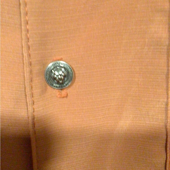 Versace jeans couture Mens vintage orange embroidered button up shirt size L - Picture 4 of 6